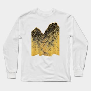 遠望 series -"Gold Valley" - Linocut Long Sleeve T-Shirt